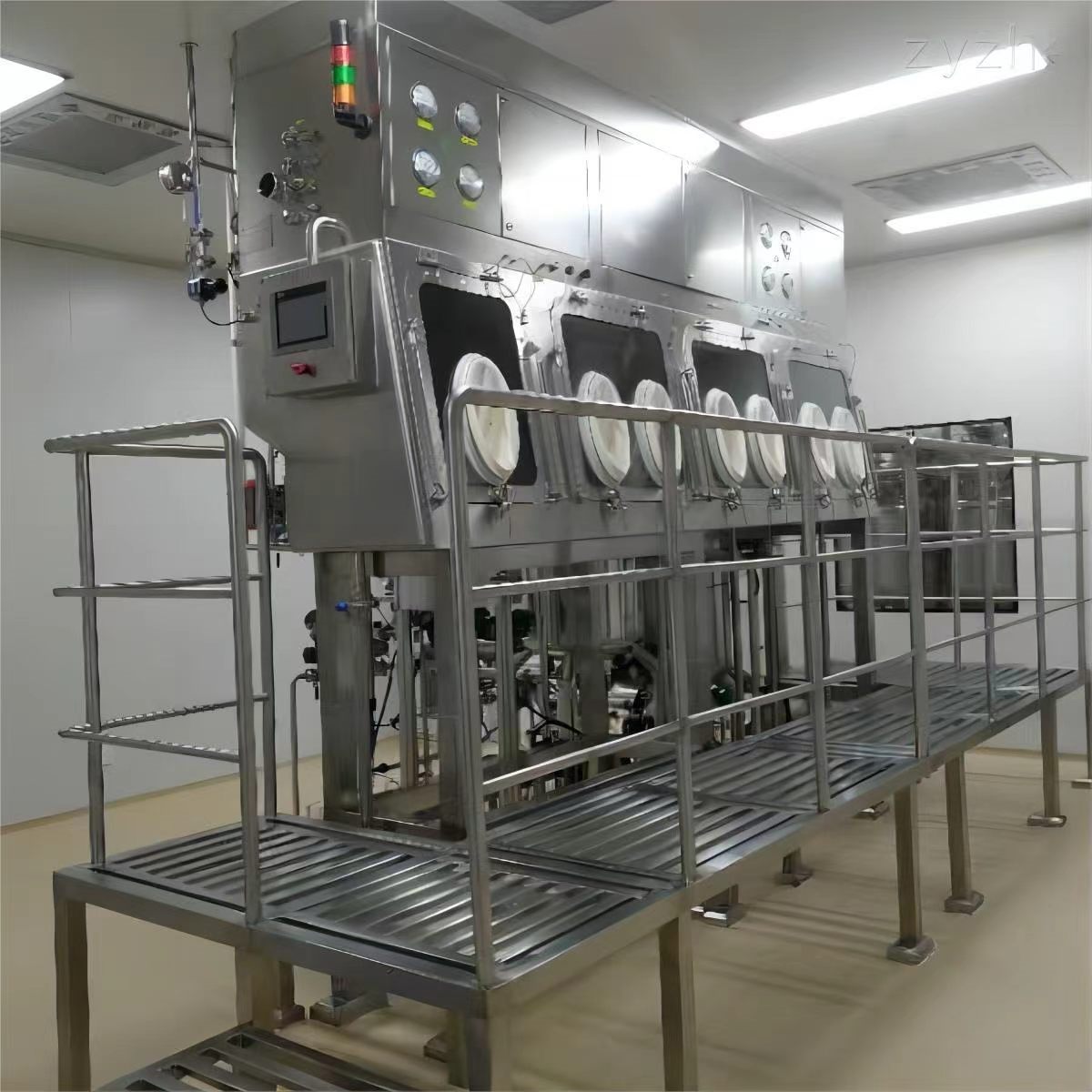 枫古不锈钢密闭隔离器生产线——处理HPAPI高活性原料药的负压手套箱屏障,洁净室内